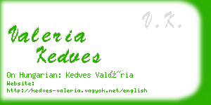 valeria kedves business card